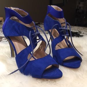 Blue high heels